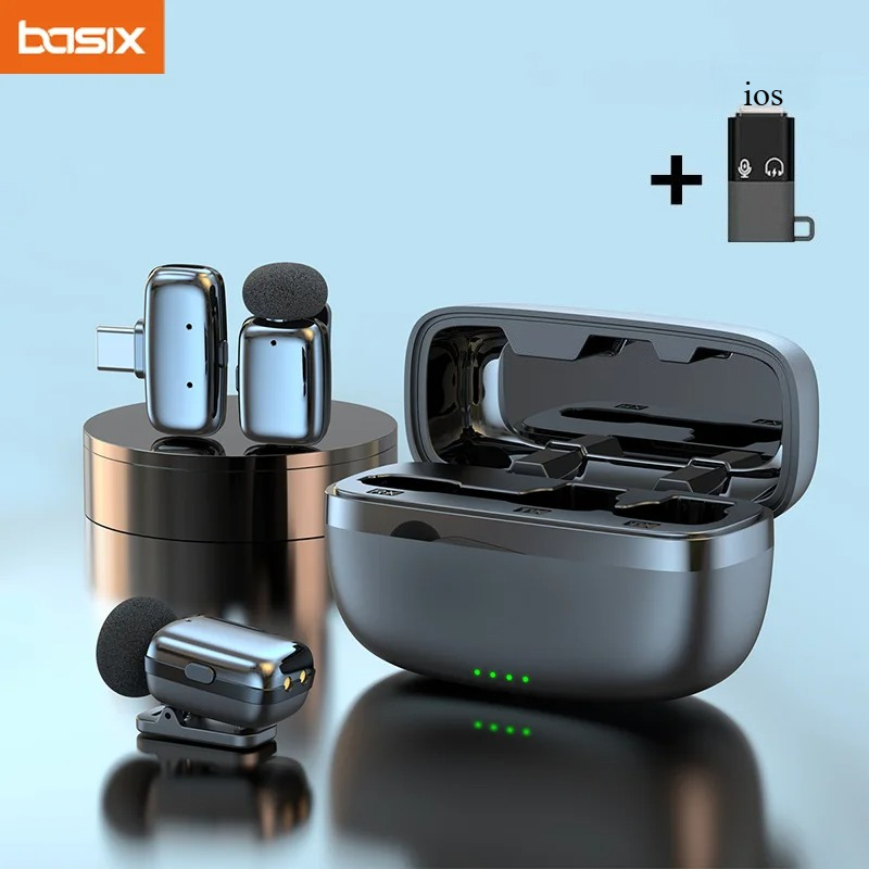 Phone Accessories And Cases - مجموعة ميكروفون لافالير لاسلكي مع علبة