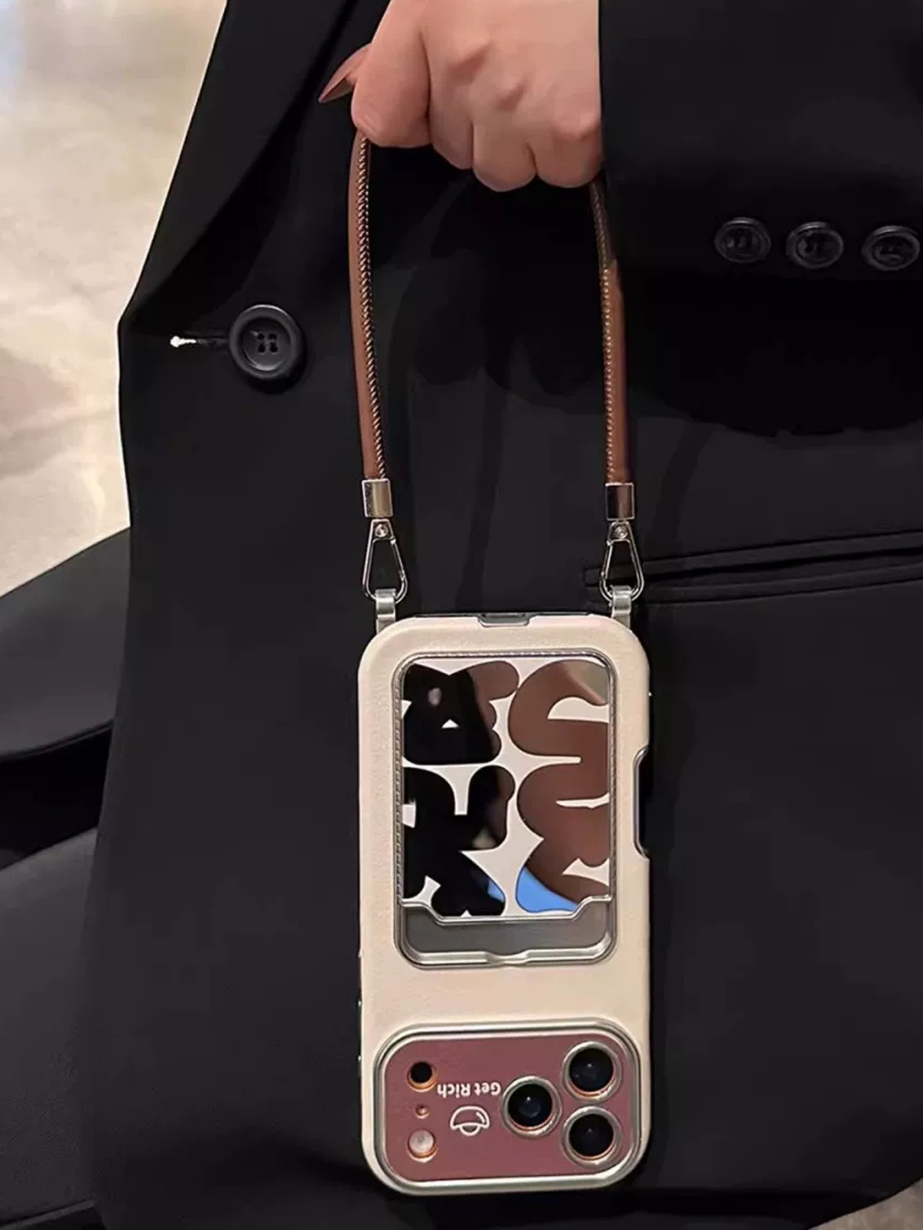 Phone Accessories Holder - حافظة هاتف فاخرة من الجلد مع