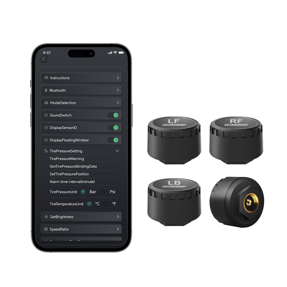 Phone Accessories App - سيارة TPMS 4 أجهزة استشعار بلوتوث