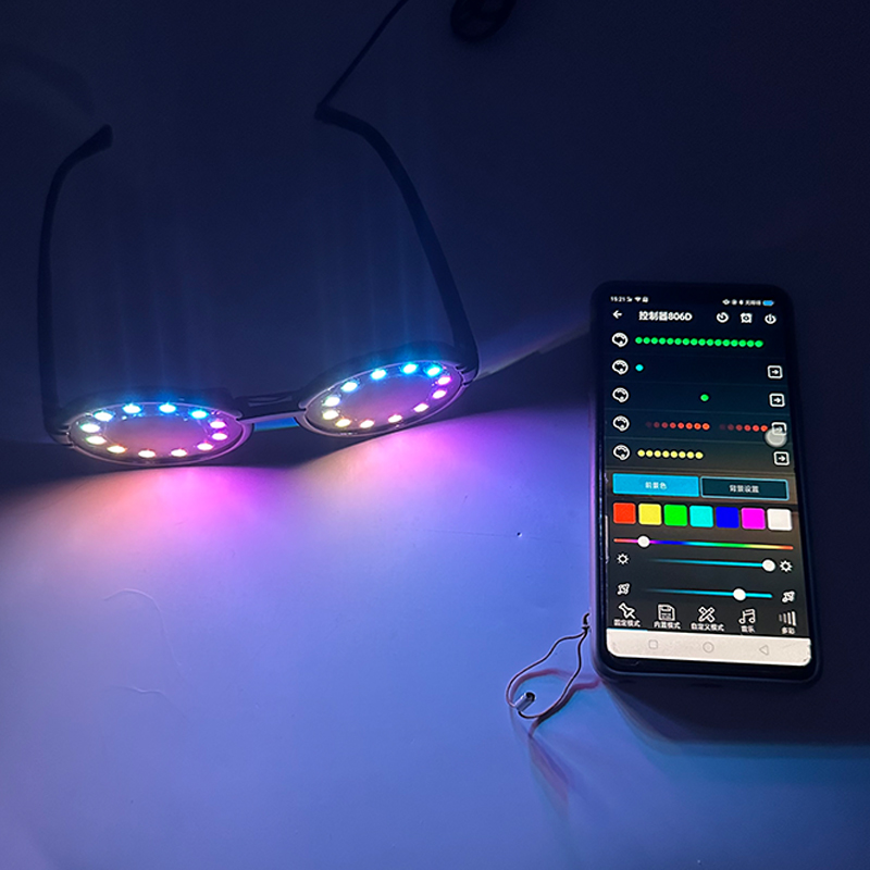 LED بلوتوث وامض نظارات ، الهات - مراجعة Phone Accessories App وسعره