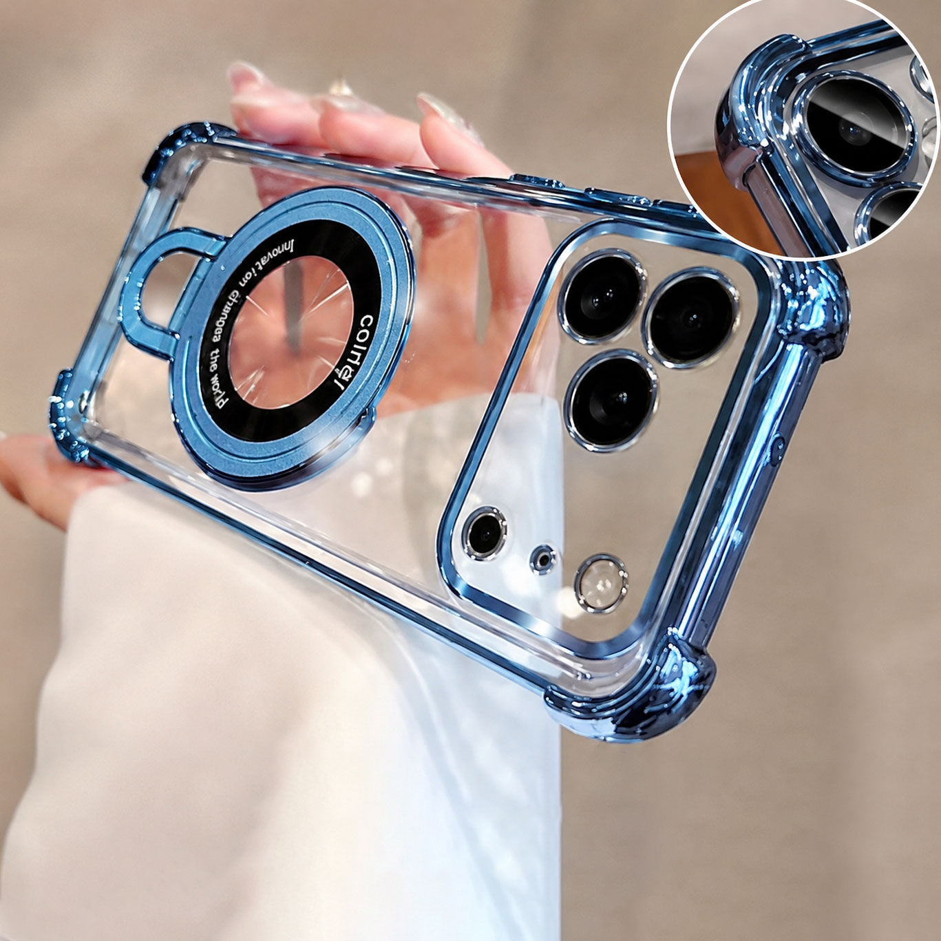 غطاء هاتف فاخر شفاف مطلي لآيفو - مراجعة Phone Accessories Holder وسعره