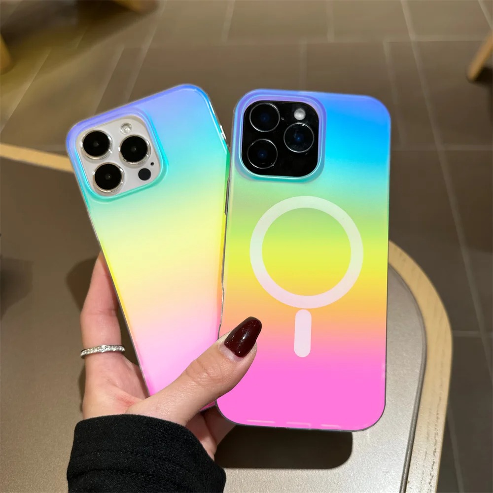 غطاء حماية مطفي بتدرج قوس قزح  - مراجعة Phone Accessories And Cases وسعره