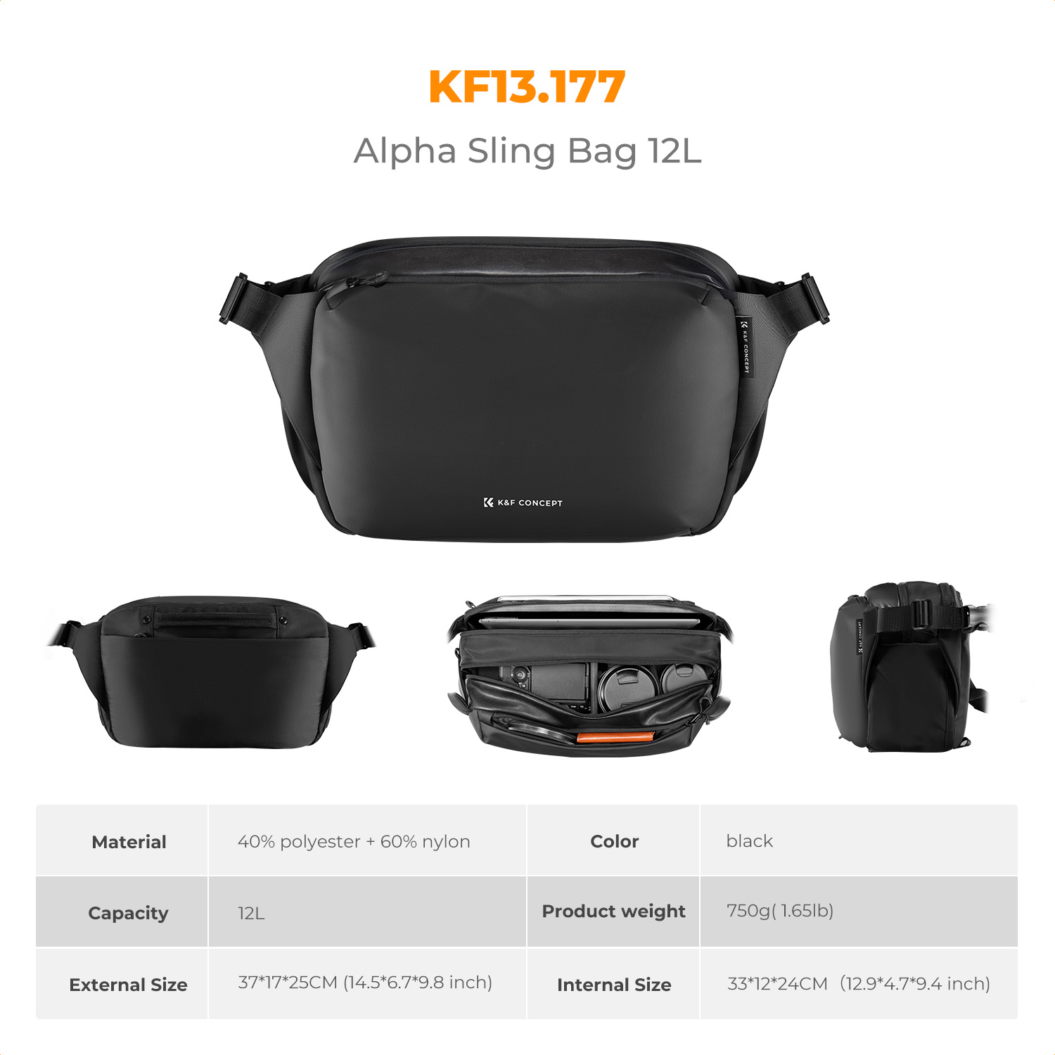 حقيبة كاميرا K&F CONCEPT 12L/1 - مراجعة Phone Accessories For Photography وسعره