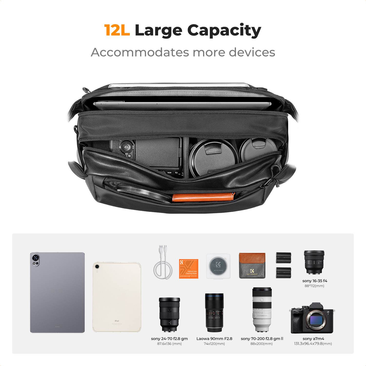 حقيبة كاميرا K&F CONCEPT 12L/1 - مراجعة Phone Accessories For Photography وسعره